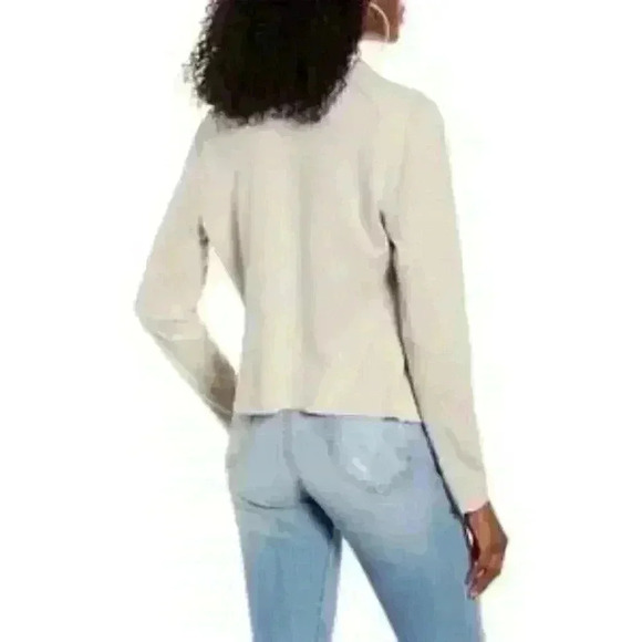 BLANK NYC Beige Tan Faux Suede Drape Front Jacket Size Large - Picture 7 of 11